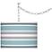 Multi Color Stripes Giclee Glow Plug-In Swag Pendant