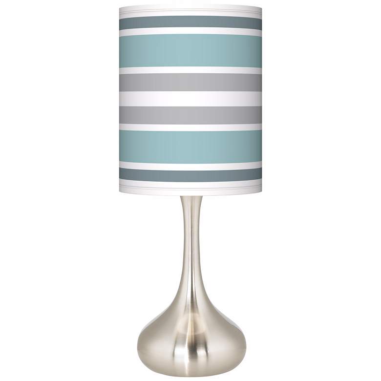 Image 2 Multi Color Stripes Giclee Modern Coastal Droplet Table Lamp