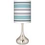 Multi Color Stripes Giclee Modern Coastal Droplet Table Lamp