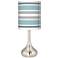 Multi Color Stripes Giclee Modern Coastal Droplet Table Lamp