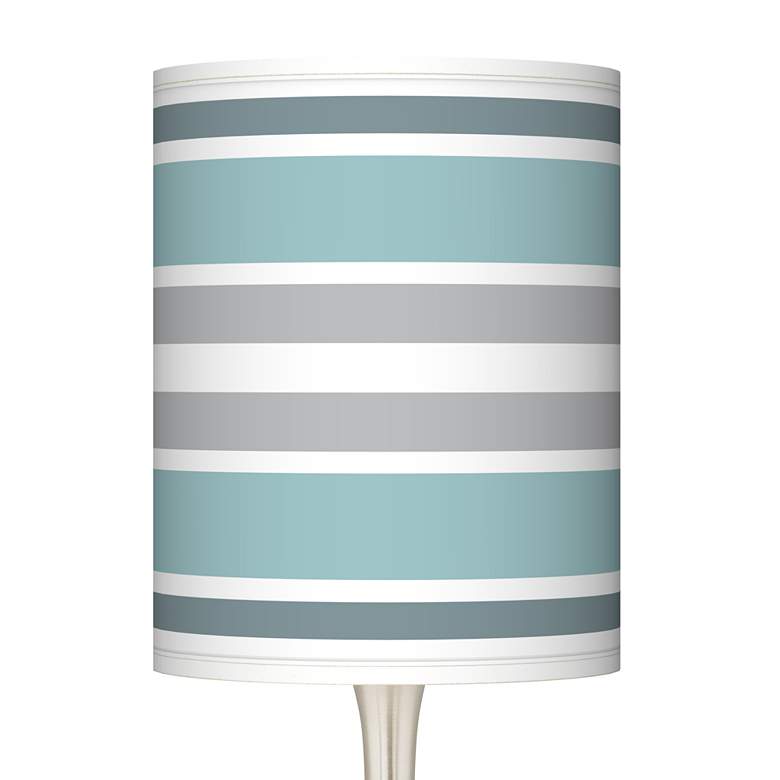Image 3 Multi Color Stripes Giclee Modern Coastal Droplet Table Lamp more views