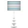 Multi Color Stripes Giclee Paley White Table Lamp