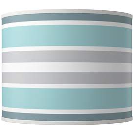 Image1 of Multi Color Stripes Giclee Round Drum Lamp Shade 14x14x11 (Spider)