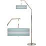 Multi Color Stripes Giclee Shade Arc Floor Lamp