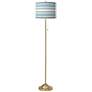 Multi Color Stripes Giclee Warm Gold Stick Floor Lamp