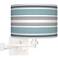 Multi Color Stripes Giclee White Swing Arm Wall Light