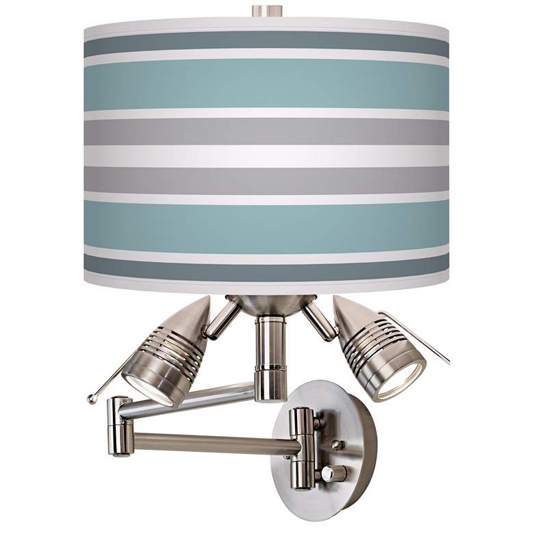 Image 1 Multi Color Stripes Side Light Plug-In Swing Arm Wall Lamp