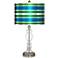 Multi Color Stripes Silver Metallic Apothecary Table Lamp