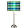 Multi Color Stripes Silver Metallic Nickel Table Lamp