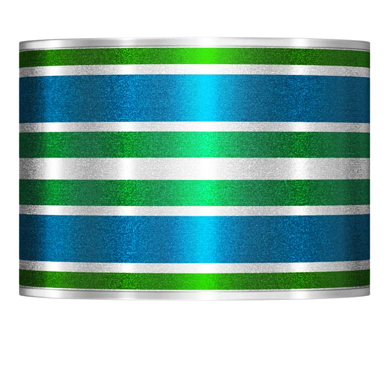 Image 1 Multi Color Stripes Silver Metallic Shade 13.5x13.5x10 (Spider)