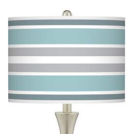Image2 of Multi Color Stripes Trish Brushed Nickel Touch Table Lamps Set of 2 more views