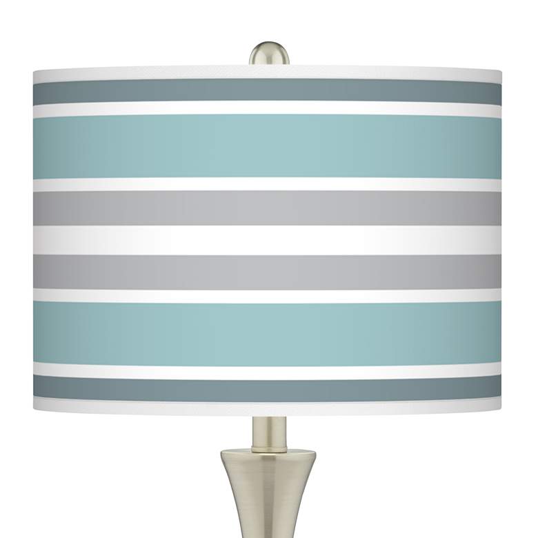 Image 2 Multi Color Stripes Trish Brushed Nickel Touch Table Lamps Set of 2 more views