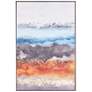 Multi-Colored Abstract 47" High Framed Canvas Wall Art