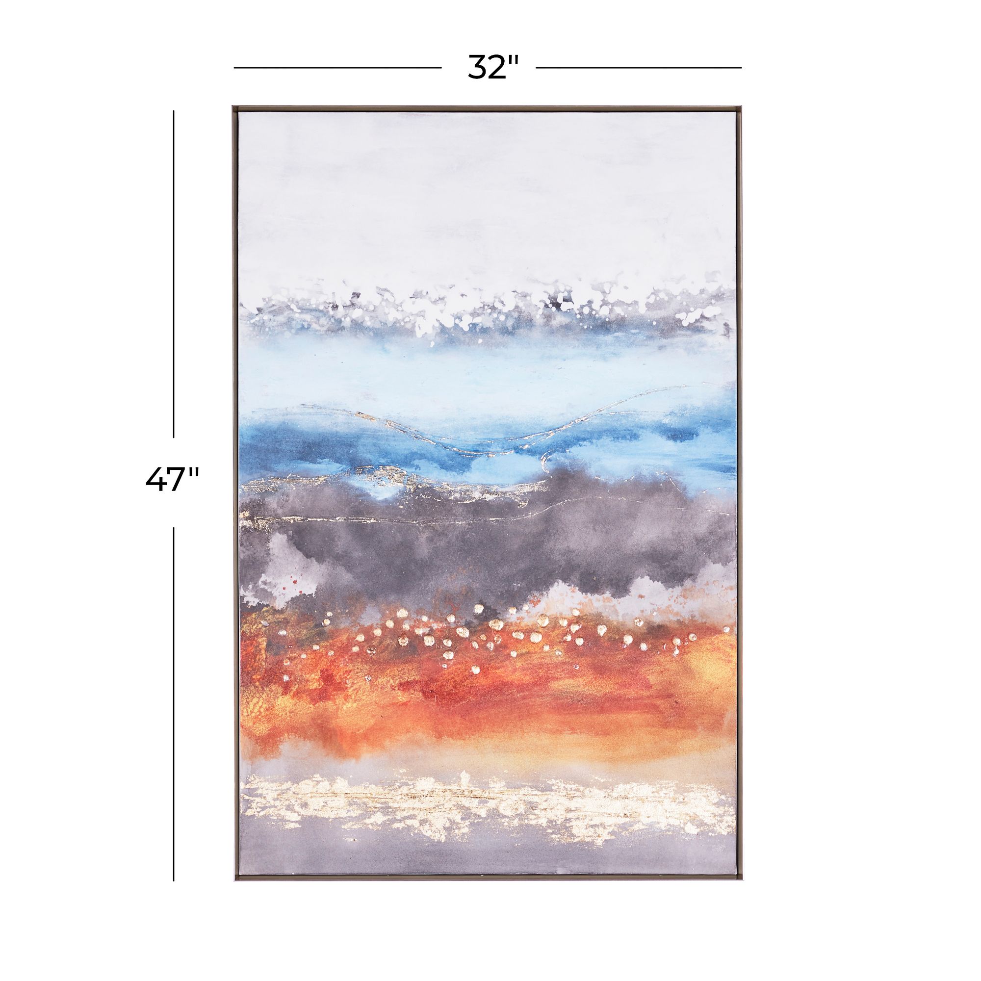 Image 7 Multi-Colored Abstract 47" High Framed Canvas Wall Art more views