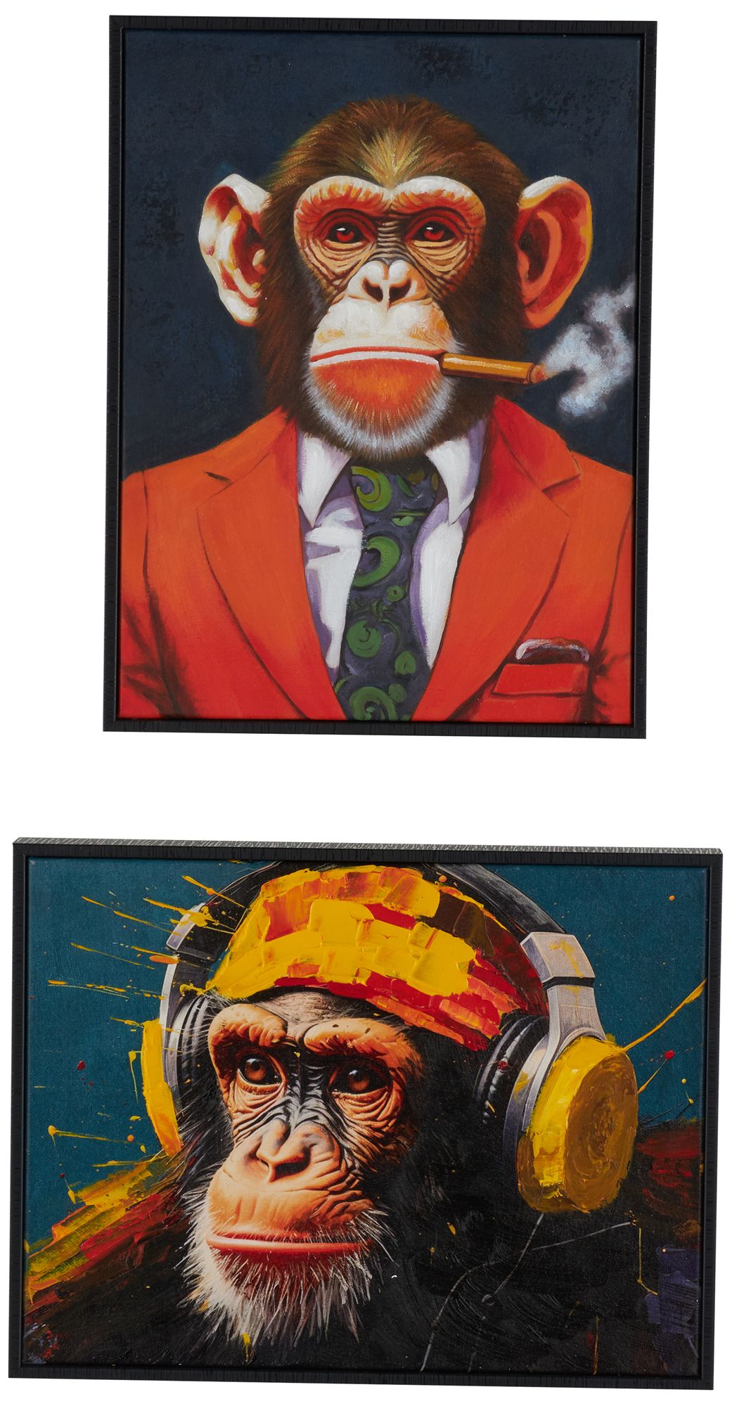 Image 2 Multi Colored Canvas Eclectic Framed Wall Art, S/2 17", 13"H