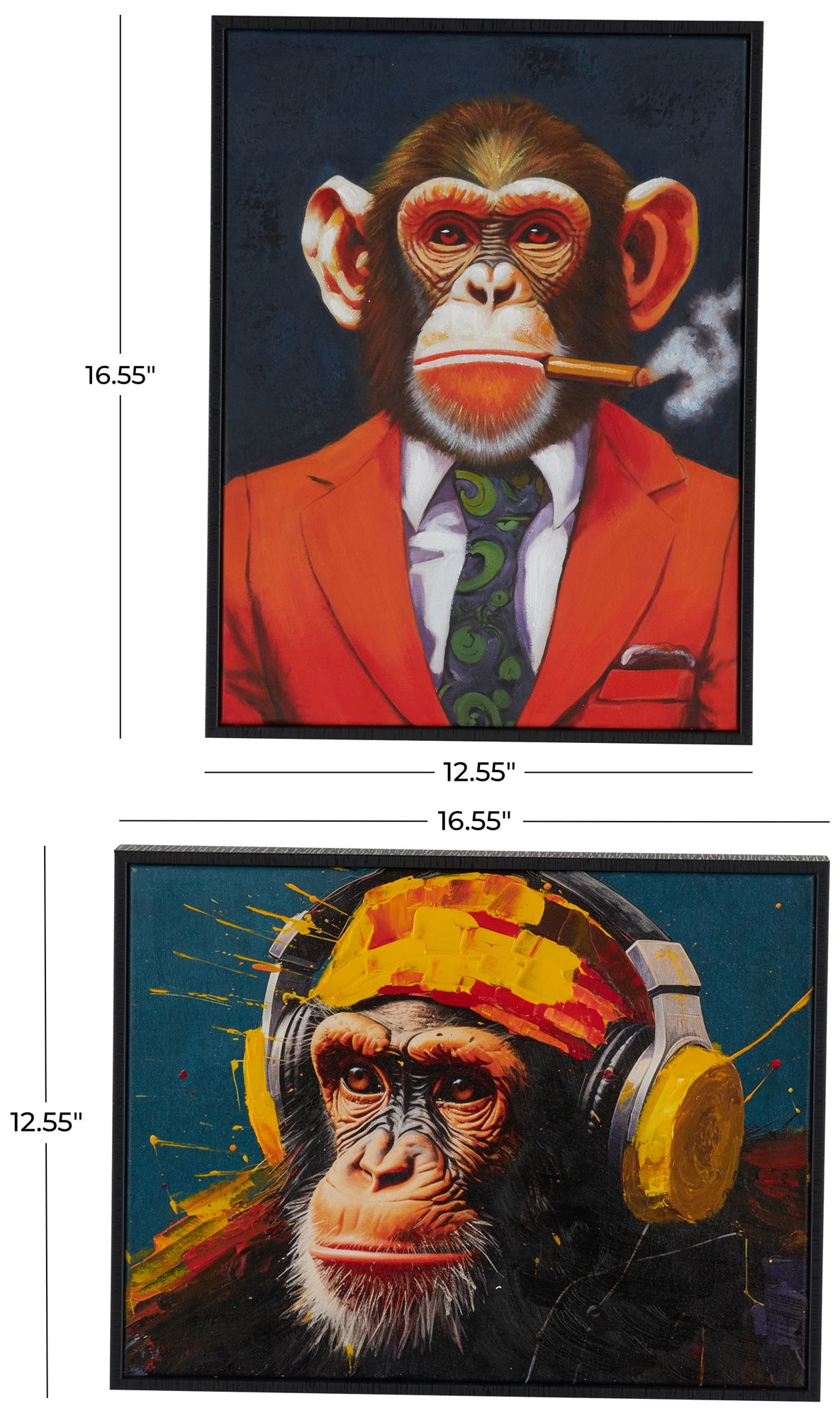 Image 7 Multi Colored Canvas Eclectic Framed Wall Art, S/2 17", 13"H more views