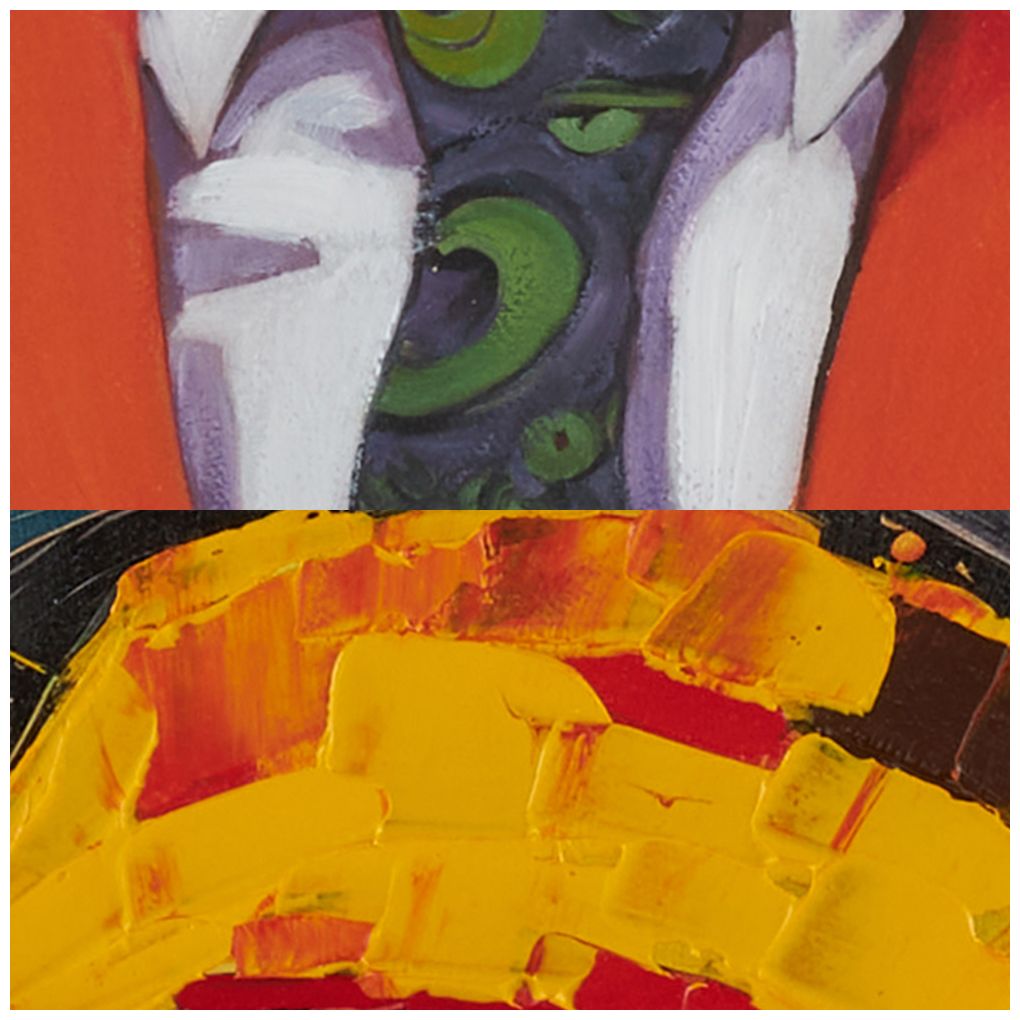 Multi Colored Canvas Eclectic Framed Wall Art, S/2 17", 13"H