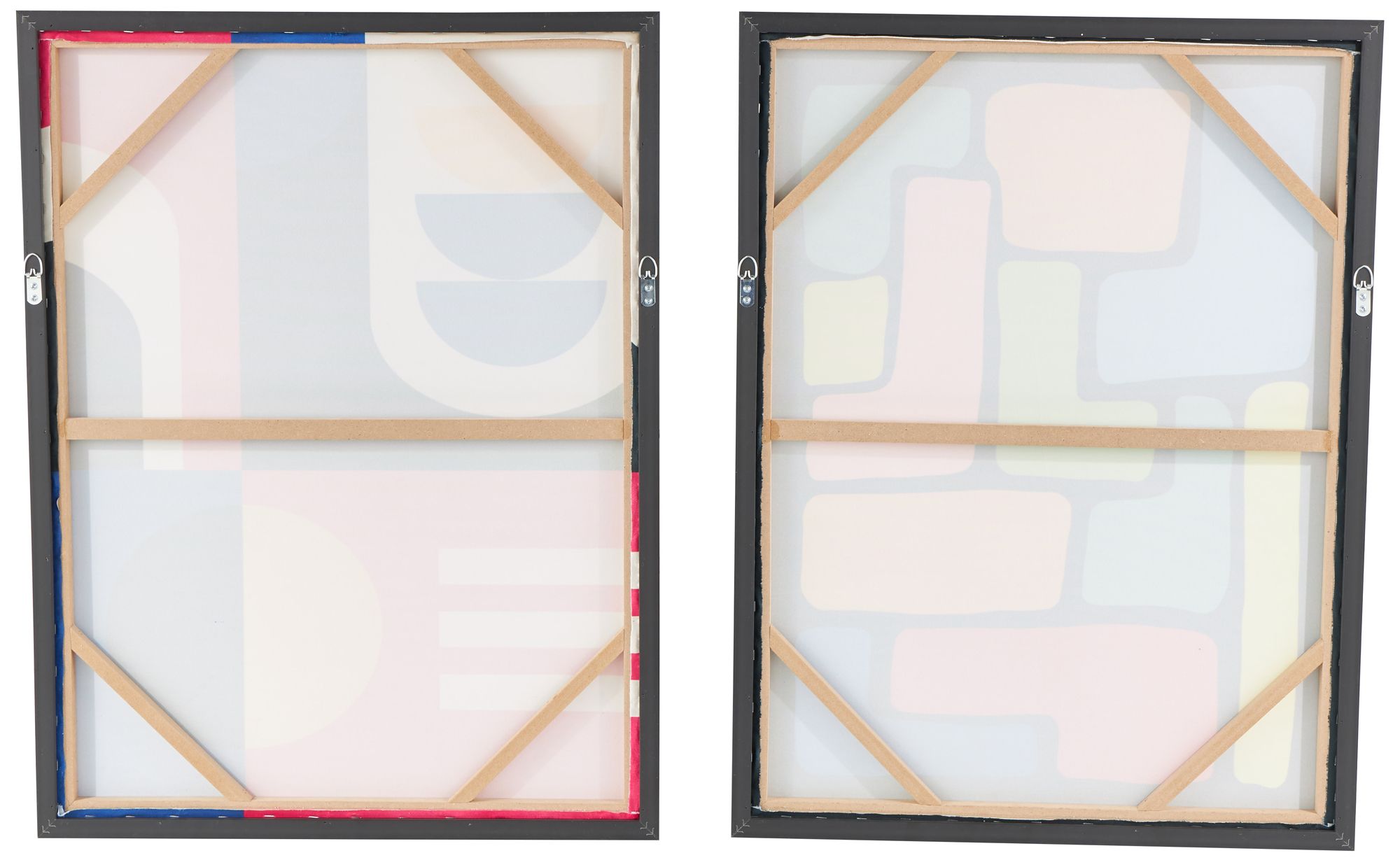 Image 5 Multi Colored Canvas Modern Framed Wall Art, S/2 25"W, 33"H more views