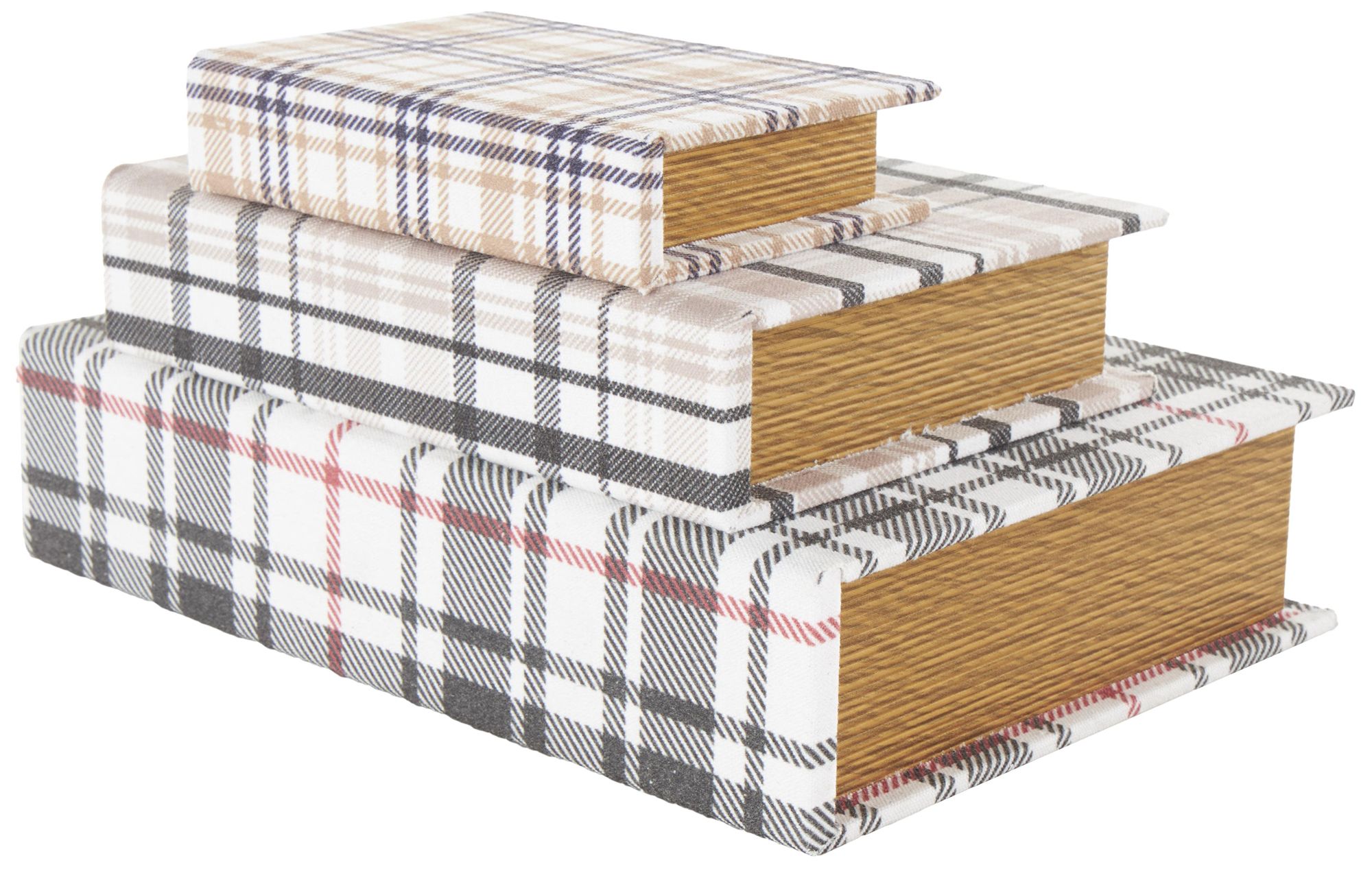 Image 6 Multi Colored Canvas Traditional Box, S/3 12", 9", 6"H more views