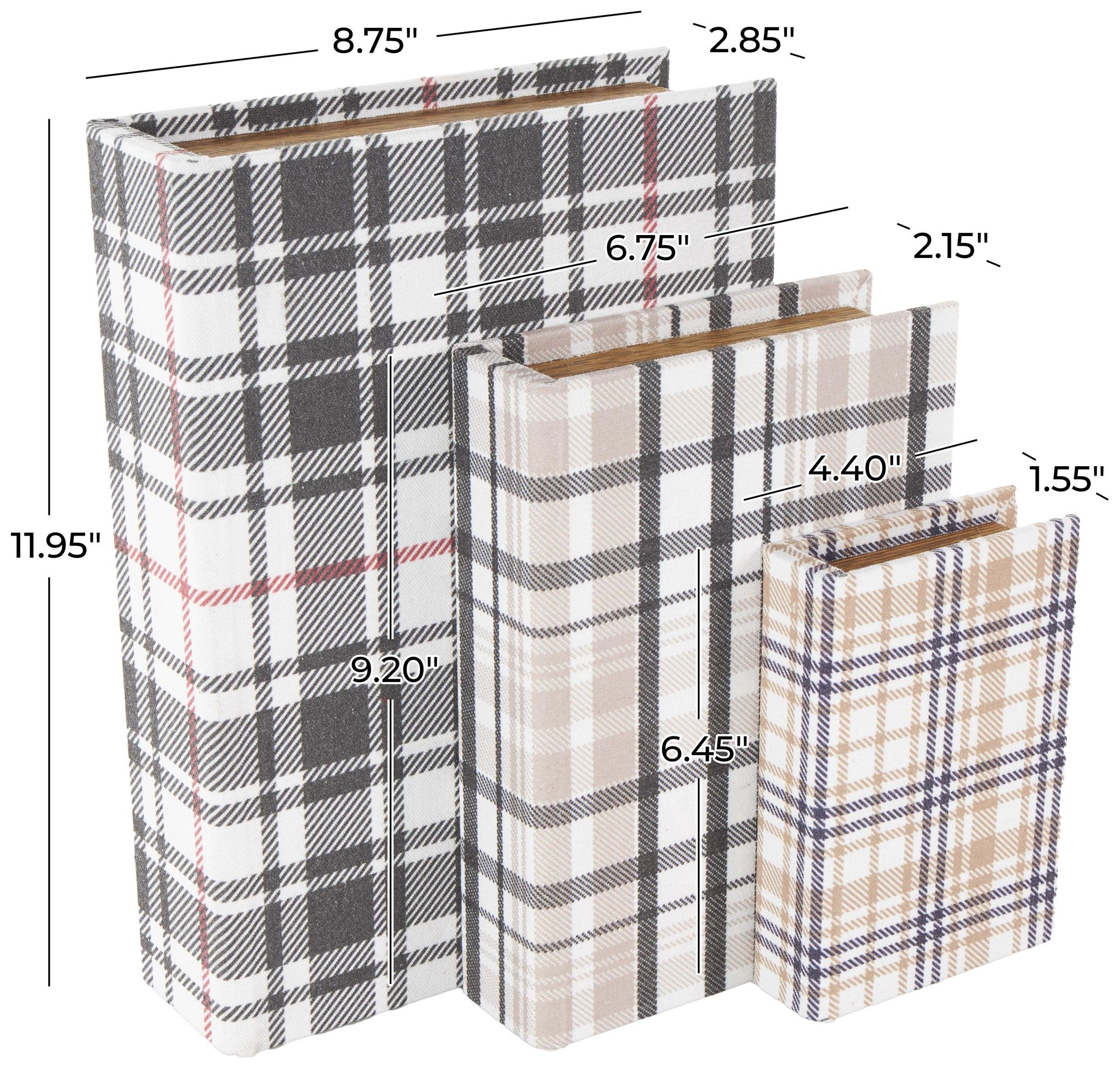 Image 7 Multi Colored Canvas Traditional Box, S/3 12", 9", 6"H more views