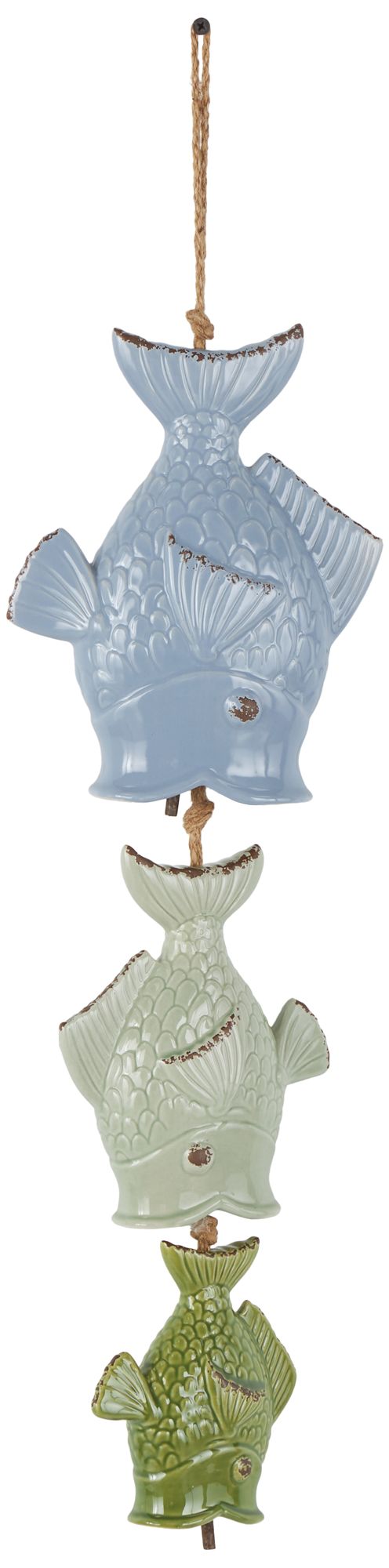 Image 2 Multi Colored Ceramic Coastal Windchime, 7" x 2" x 27"