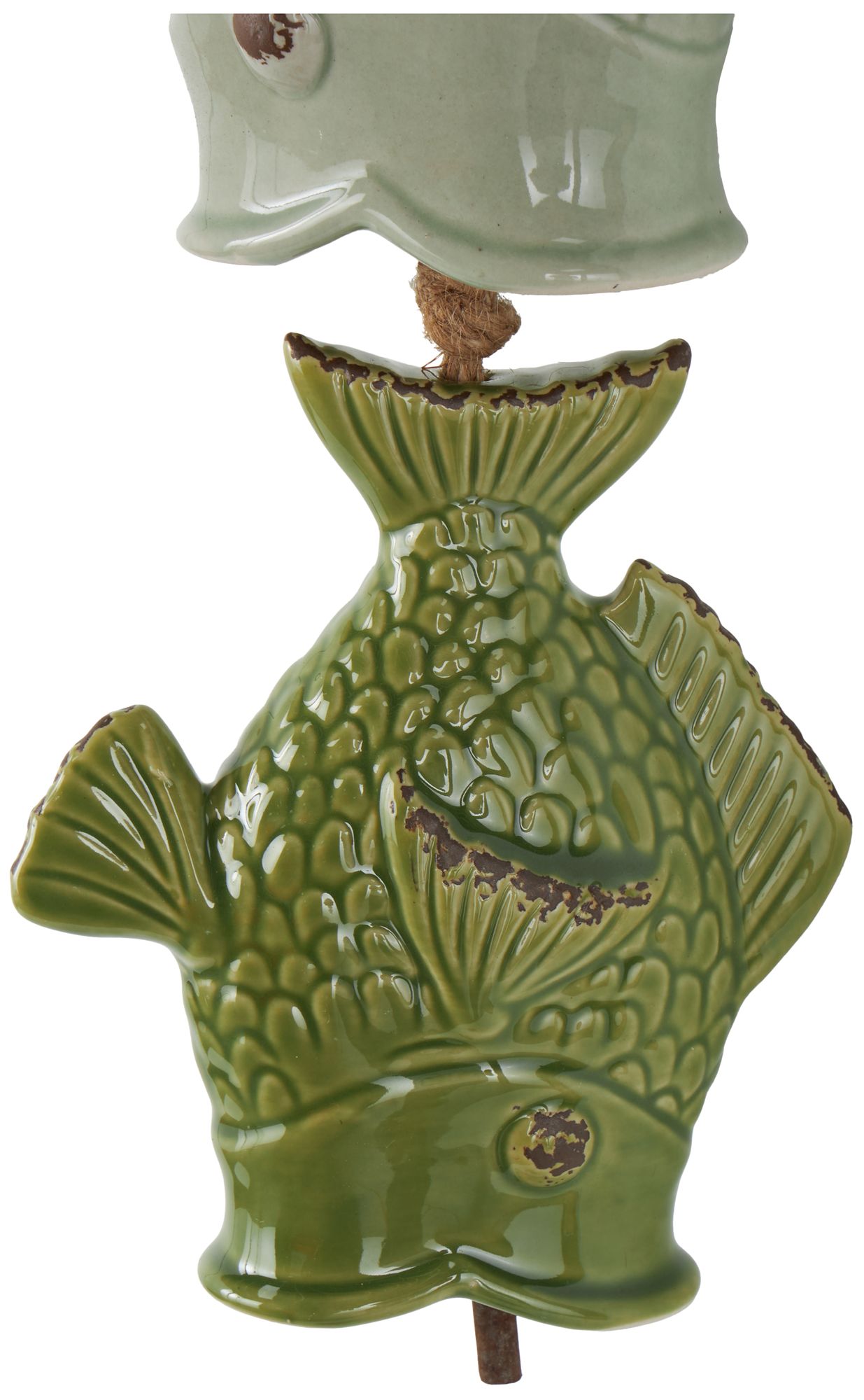 Image 3 Multi Colored Ceramic Coastal Windchime, 7" x 2" x 27" more views