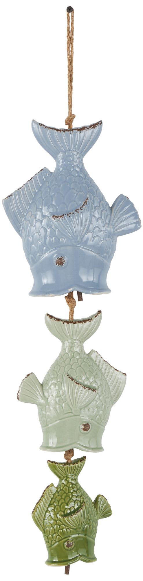 Image 5 Multi Colored Ceramic Coastal Windchime, 7" x 2" x 27" more views