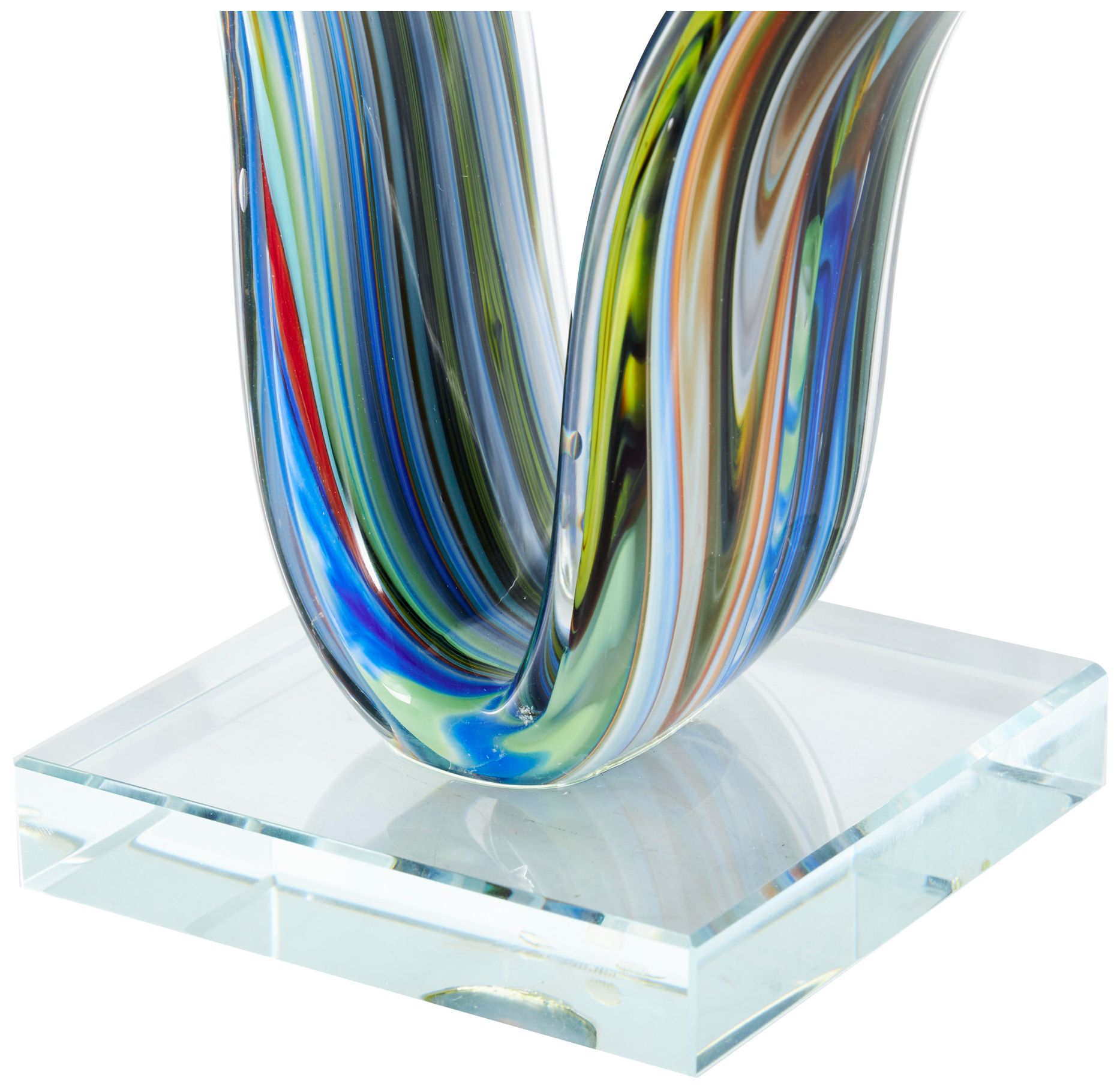 Image 3 Multi Colored Glass Contemporary Sculpture, 20" x 4" x 6" more views