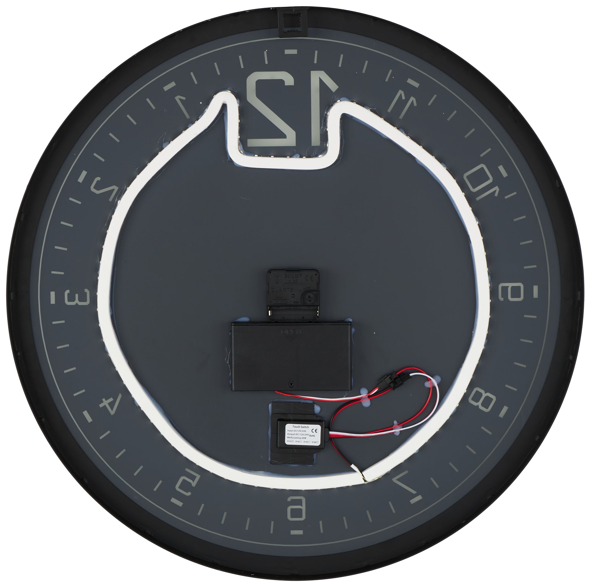 Image 5 Multi Colored Glass Contemporary Wall Clock, 24" x 1" x 24" more views