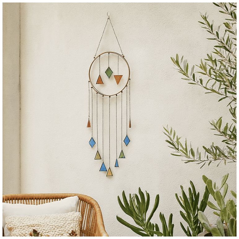 Image 3 Multi Colored Metal Contemporary Windchime, 12" x 3" x 44" more views