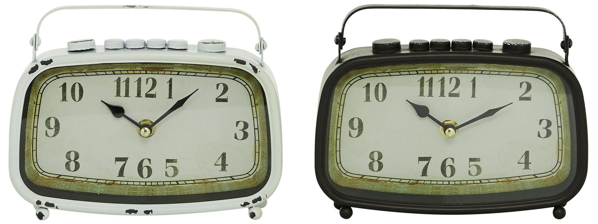 Image 6 Multi Colored Metal Country Cottage Clock, S/2 8"W, 6"H more views