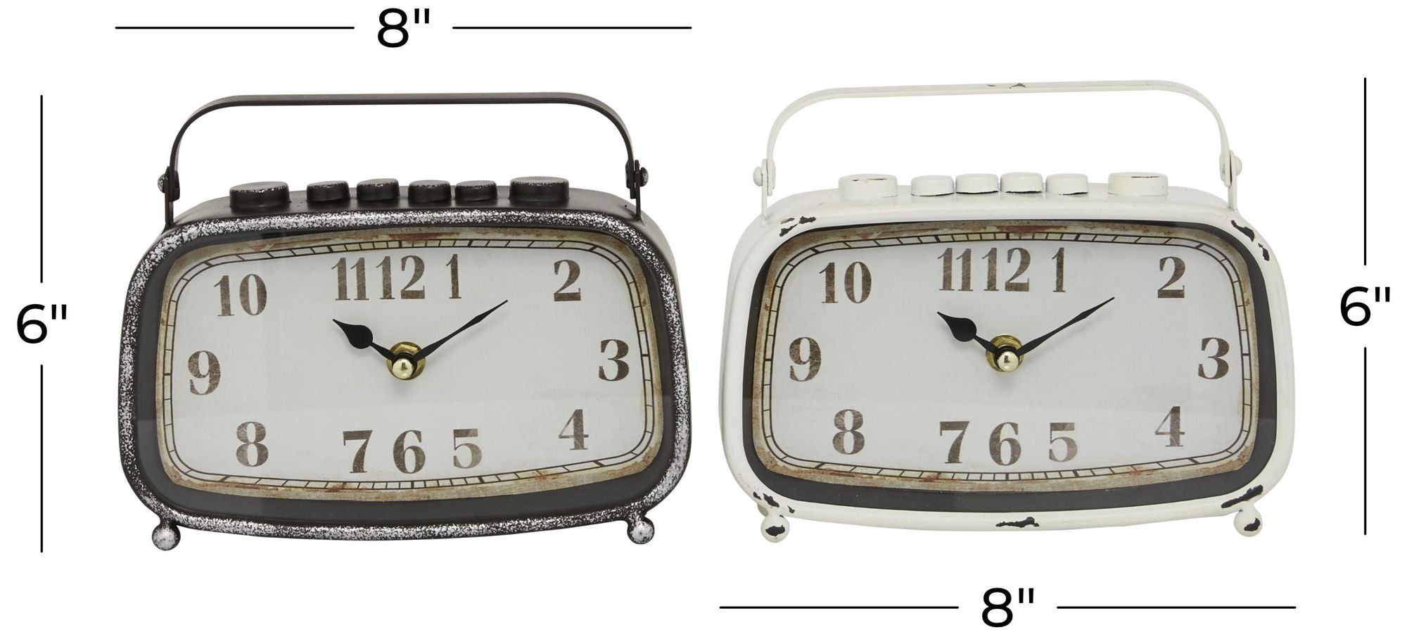 Image 7 Multi Colored Metal Country Cottage Clock, S/2 8"W, 6"H more views