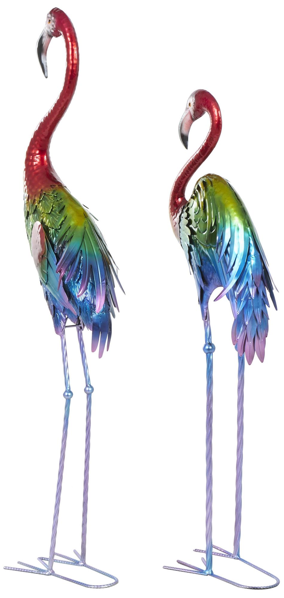 Image 5 Multi Colored Metal Country Cottage Garden Sculpture, S/2 44", 37"H more views