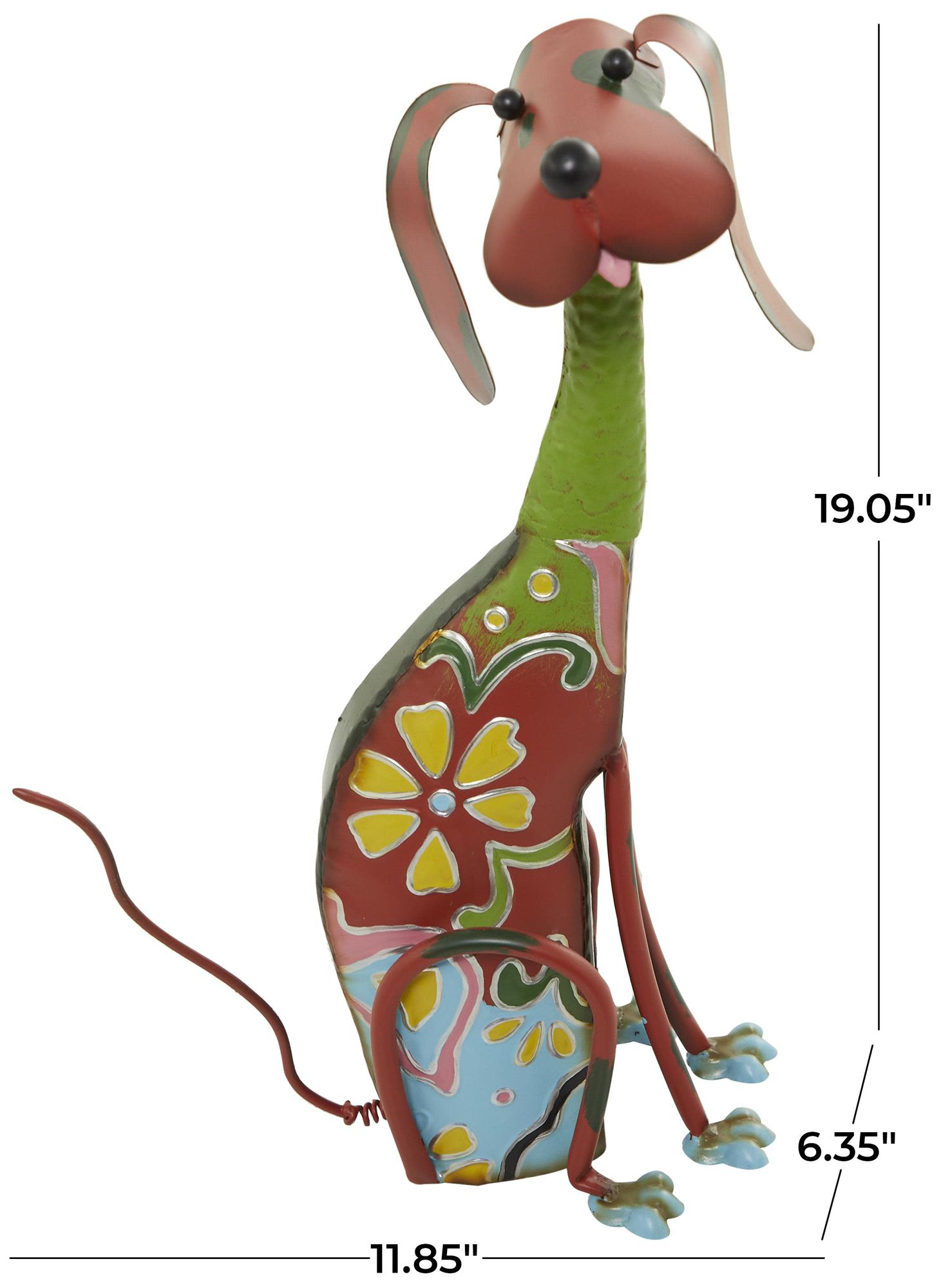 Image 7 Multi Colored Metal Eclectic Garden Sculpture, 6" x 12" x 19" more views