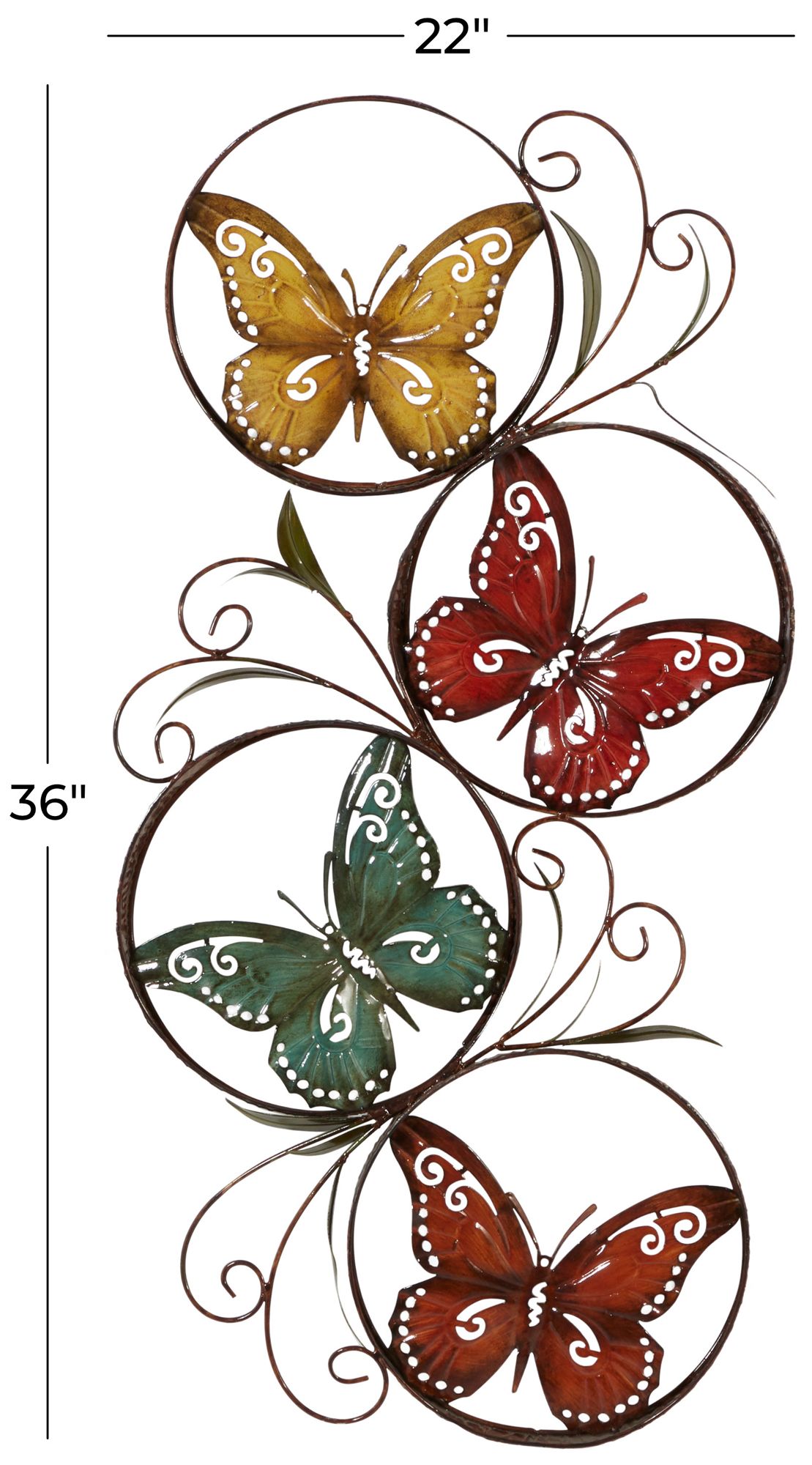 Image 7 Multi Colored Metal Eclectic Wall Decor, 22" x 3" x 36" more views