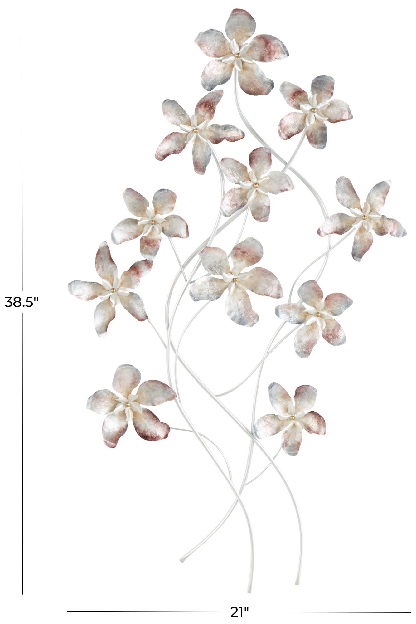 Image 7 Multi Colored Metal Glam Wall Decor, 21" x 2" x 39" more views