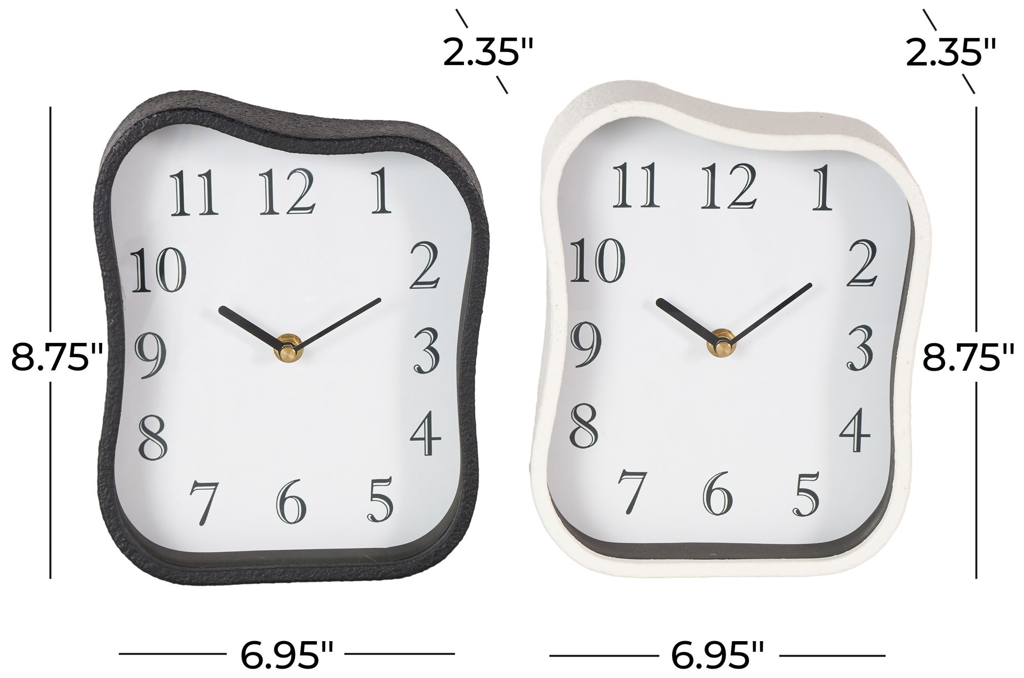 Image 7 Multi Colored Metal Modern Clock, S/2 7"W, 9"H more views