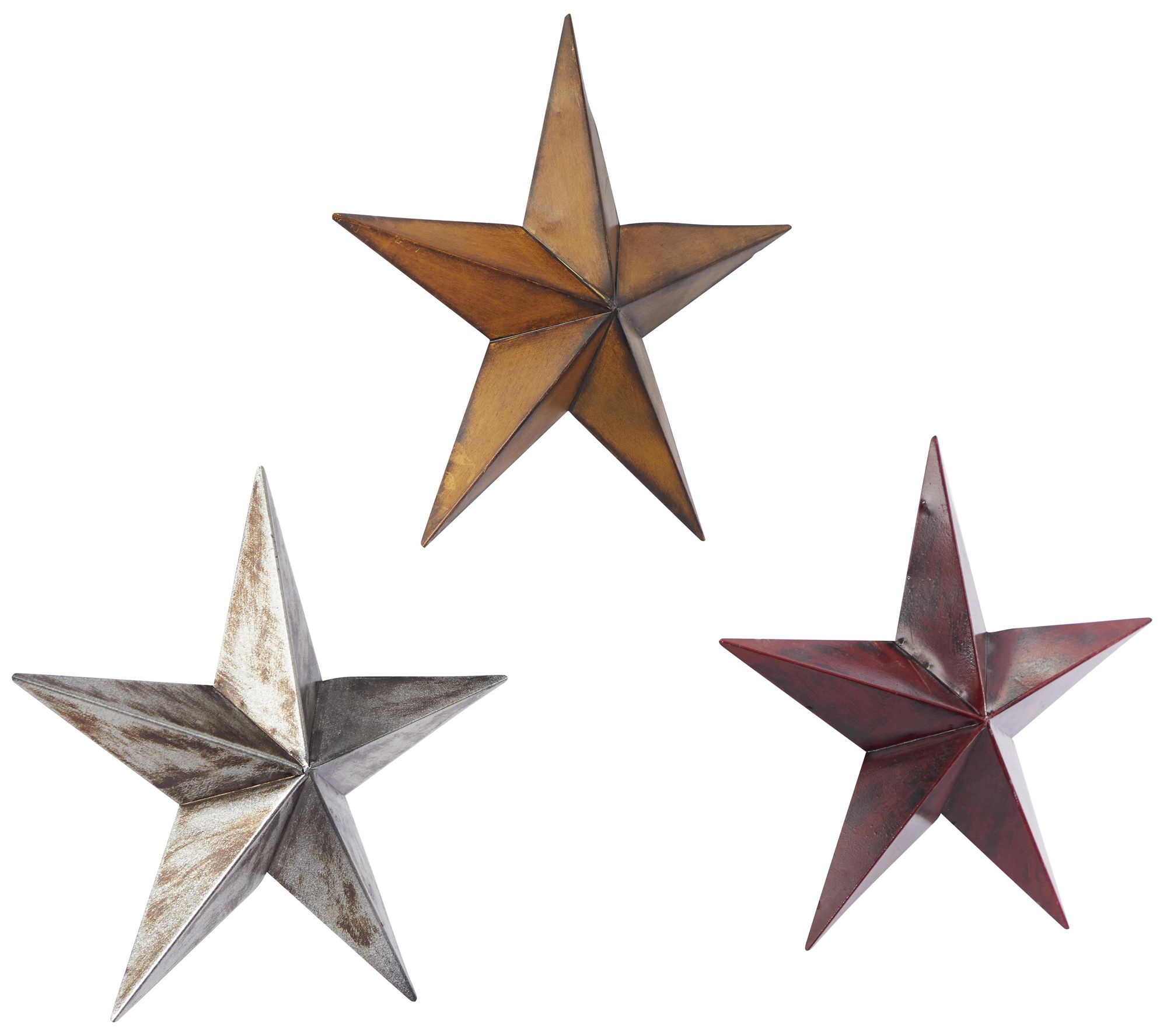 Image 6 Multi Colored Metal Rustic Wall Decor, S/3 13", 13", 13"H more views