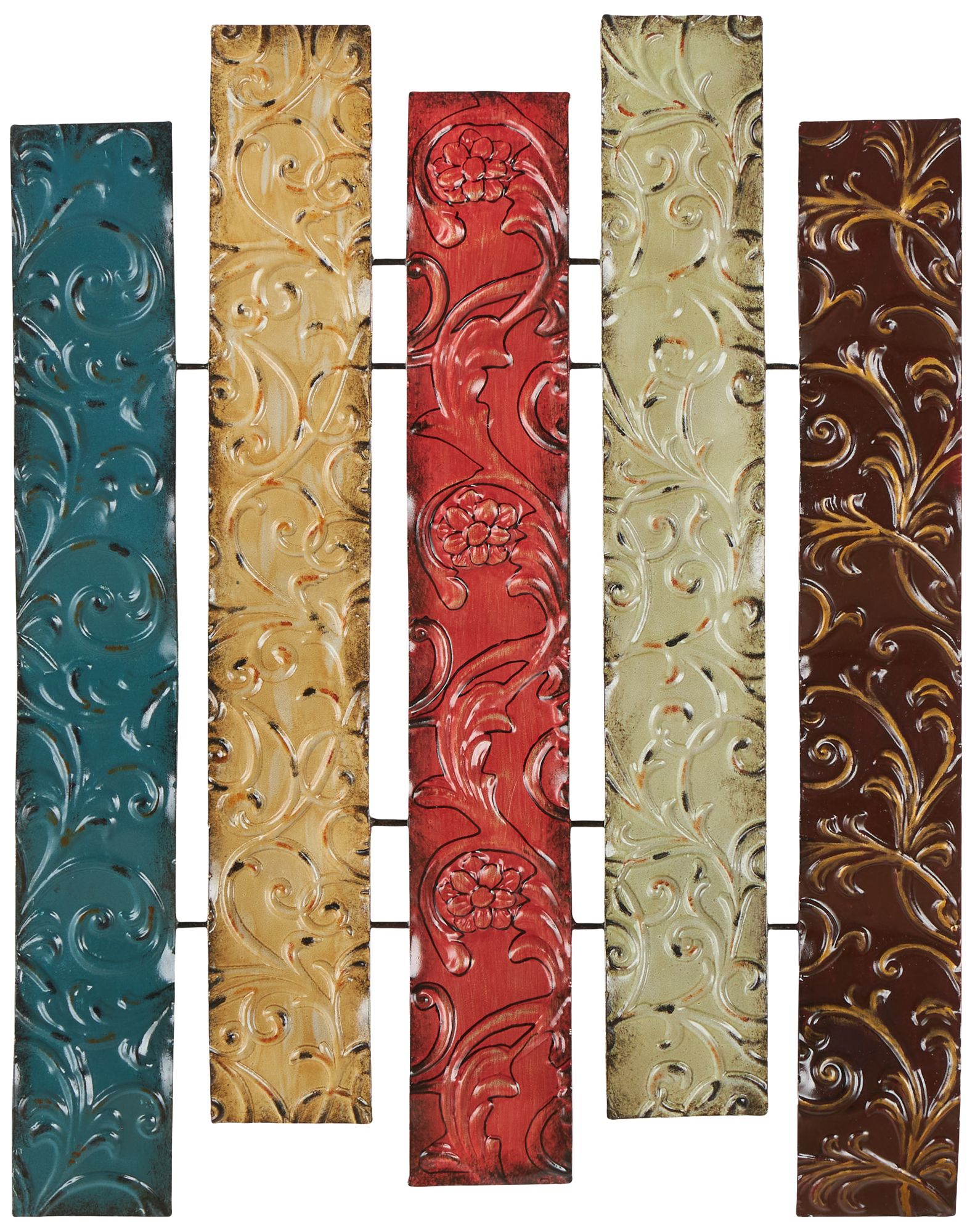 Image 2 Multi Colored Metal Traditional Wall Decor, 24" x 1" x 20"