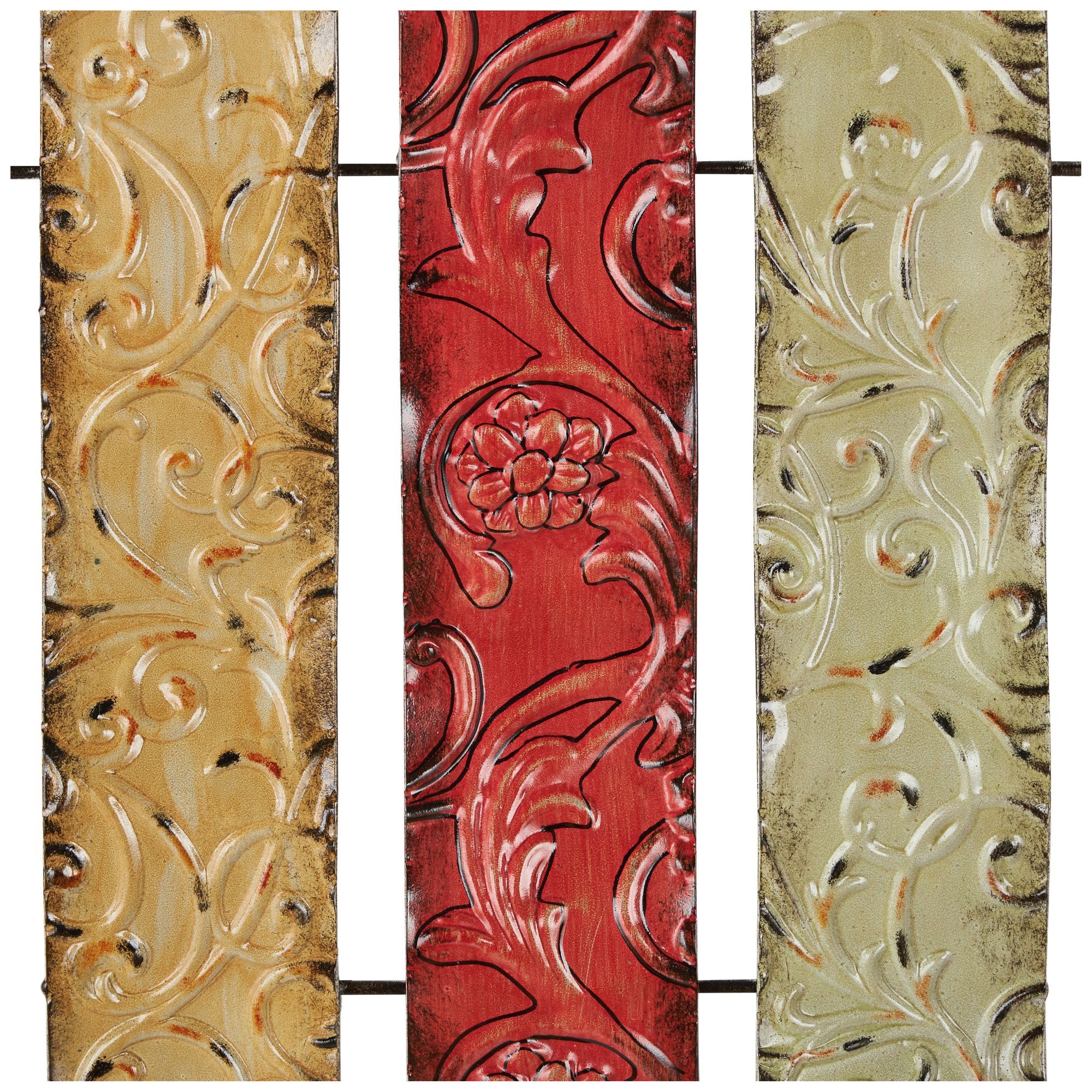 Image 4 Multi Colored Metal Traditional Wall Decor, 24" x 1" x 20" more views