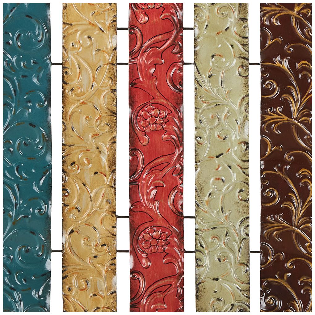 Multi Colored Metal Traditional Wall Decor, 24" x 1" x 20"