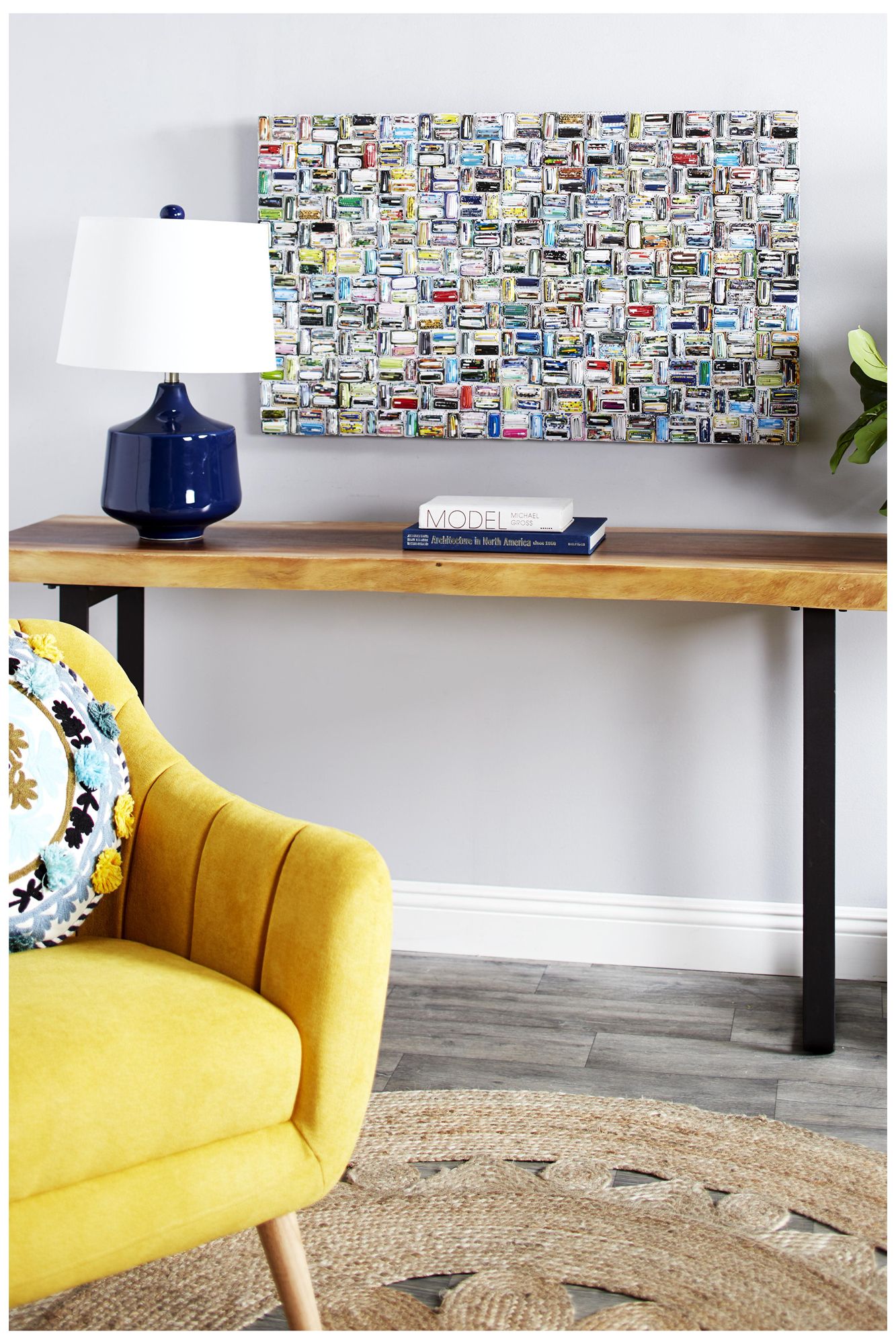 Image 4 Multi Colored Paper Modern Wall Decor, 40" x 2" x 23" more views