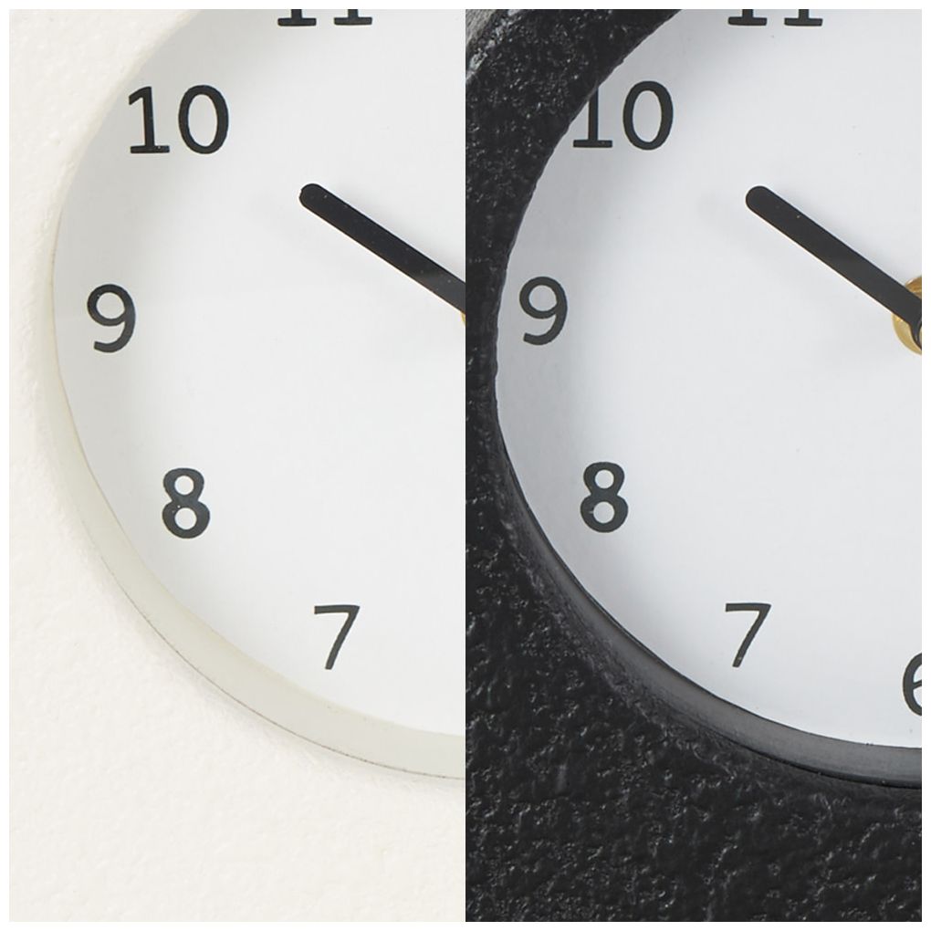 Multi Colored Wood Traditional Clock, S/2 7"W, 9"H