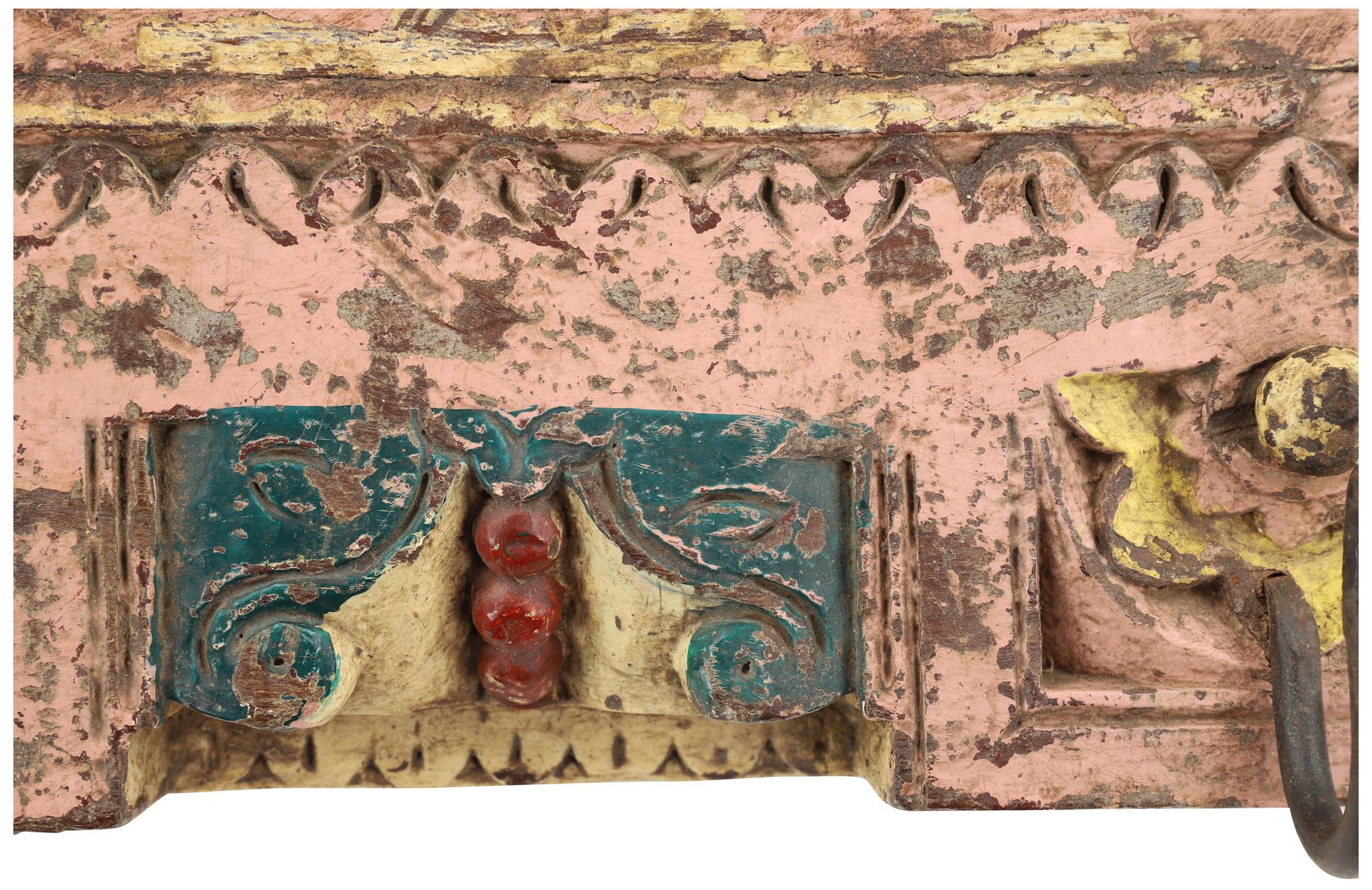 Image 2 Multi Colored Wood Vintage Wall Hook, 17" x 5" x 6" more views