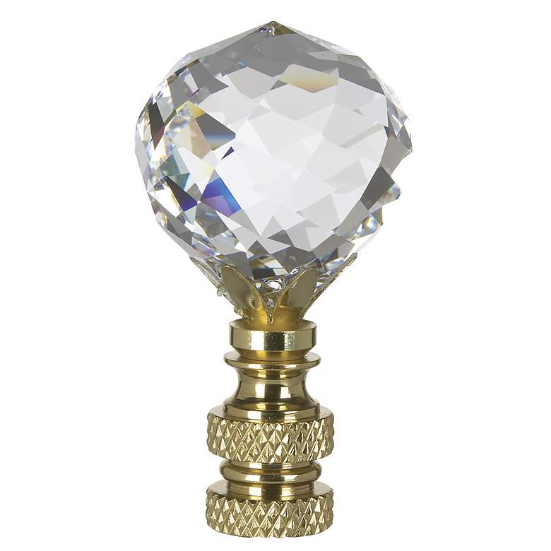 Image 1 Multi-Faceted Swarovski Crystal Ball Lamp Shade Finial