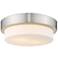 Multi-Family 10 1/2" Wide Pewter 2-Light Flush Mount With Opal Glass