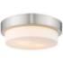 Multi-Family 10 1/2" Wide Pewter 2-Light Flush Mount With Opal Glass