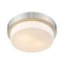 3_Multi-Family 10 1/2" Wide Pewter 2-Light Flush Mount With Opal Glass more views