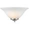 Multi-Family 13 1/8" Wide Pewter 1-Light Wall Sconce with Opal Glass