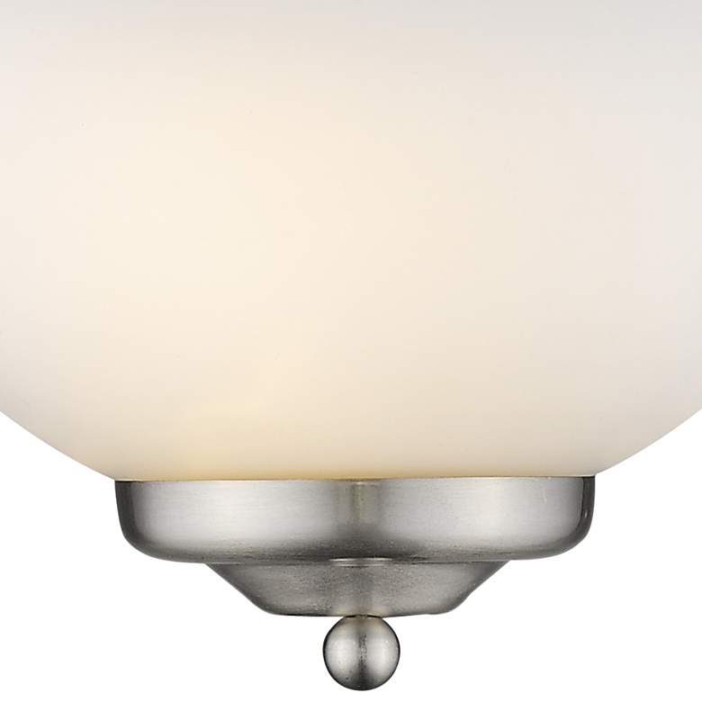 Image 2 Multi-Family 13 1/8 inch Wide Pewter 1-Light Wall Sconce with Opal Glass more views